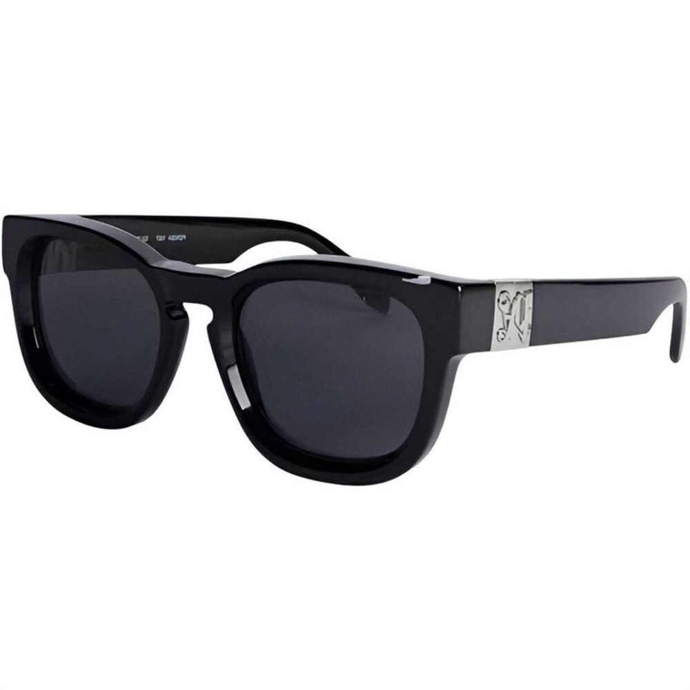 Palm Angels Mens Rectangle Sunglasses / Black/Dark Grey